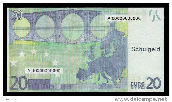 20 Euro "Austria - Schulgeld", Billet Scolaire, Educativ, EURO Size, RRRRR, UNC Extrem Scarce!!! - Altri & Non Classificati