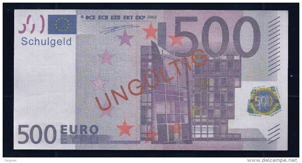 500 Euro "Austria - Schulgeld", Billet Scolaire, Educativ, EURO Size, RRRRR, UNC Extrem Scarce!!! - Sonstige & Ohne Zuordnung