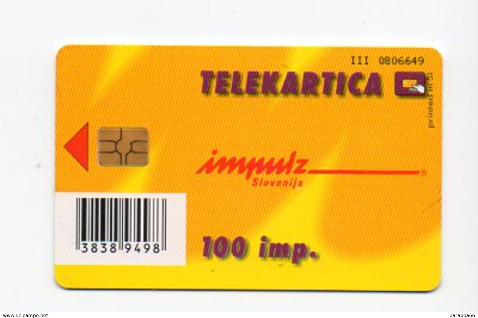 Impulz 100 Imp. Phonecard - Slovénie