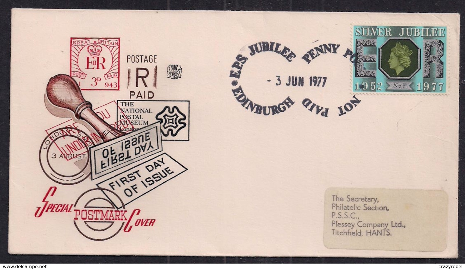 GB 1977 QE2 8 1/2p Stamp On Comm. Special Postmark Cover Edinburgh Pmk ( C1461 ) - Cinderellas