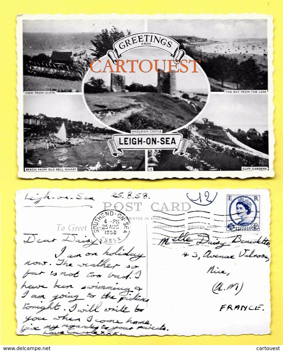 LEIGH ON SEA GREETINGS " 1958 " - Southend, Westcliff & Leigh