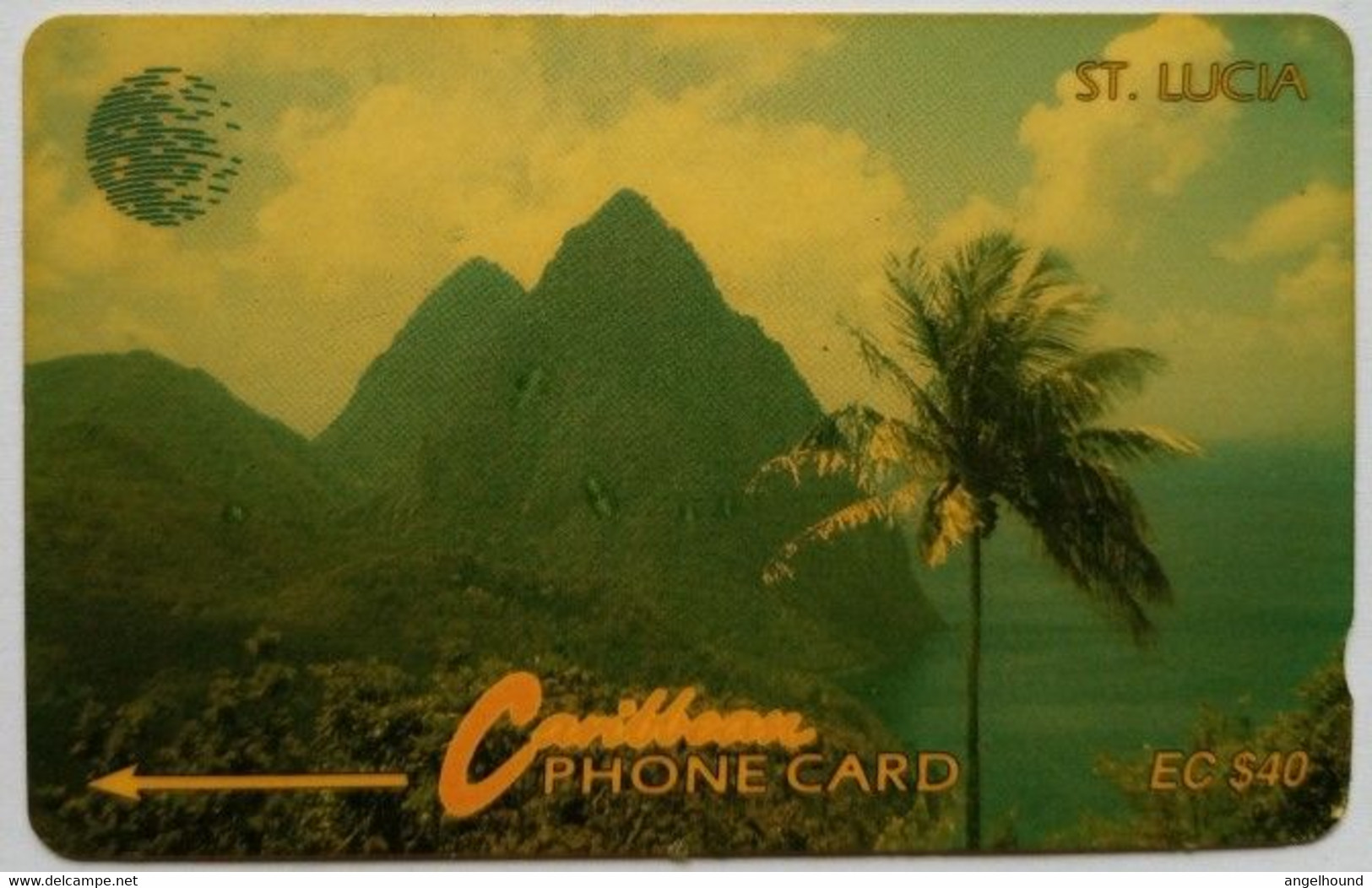 Saint Lucia Cable And Wireless 14CSLC  EC$40  " Pitons 2 With CW Logo " - Santa Lucia