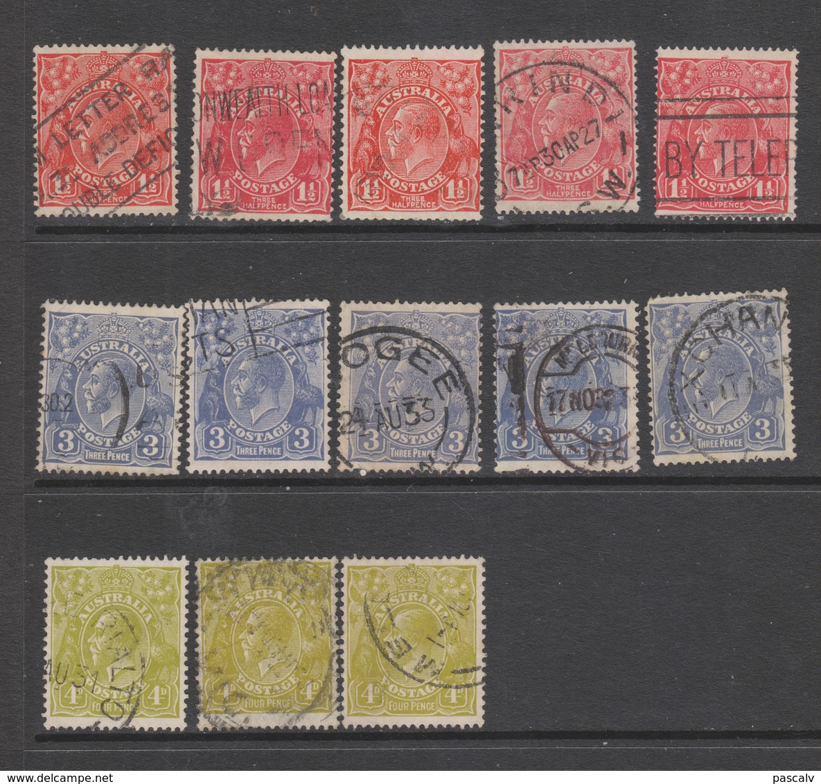 Emission De 1926-1928 Filigrane V Pour étude - Used Stamps