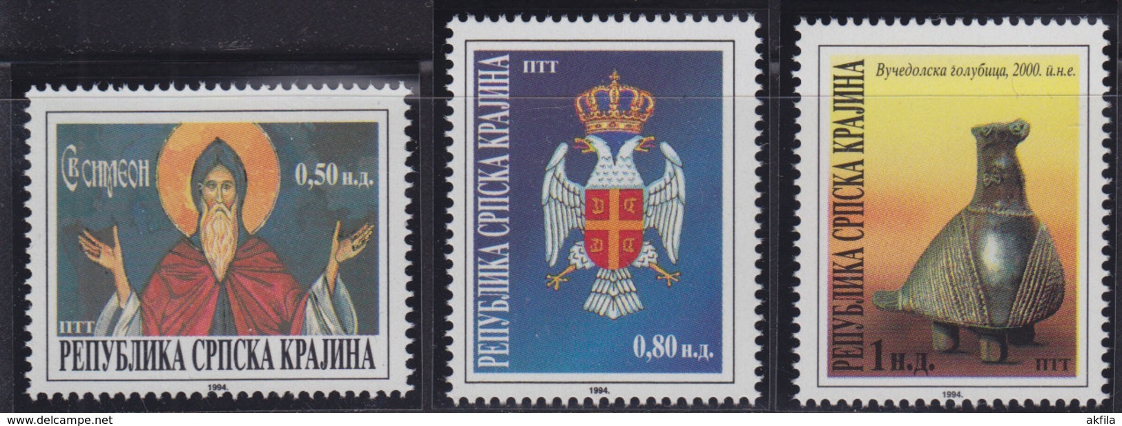 Croatia Republic Of Serbian Krajina 1994 Art - Culture And Tradition, MNH (**) Michel 23-25 - Croatie