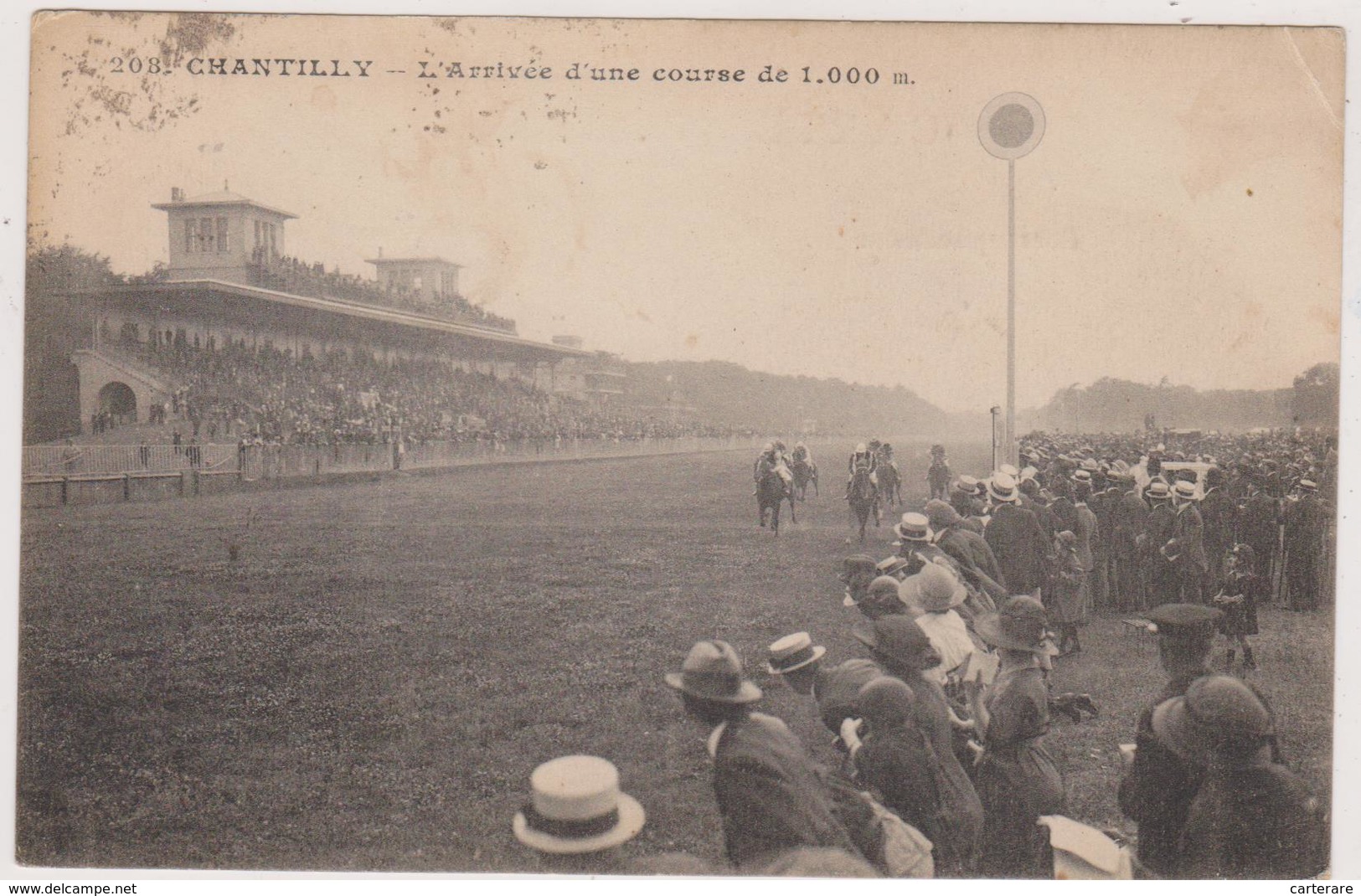 Cpa,oise,chantilly 1928,l'arrivée  D'une Course De 1000 M ,cheval,1928,hypique ,jocker, - Hippisme