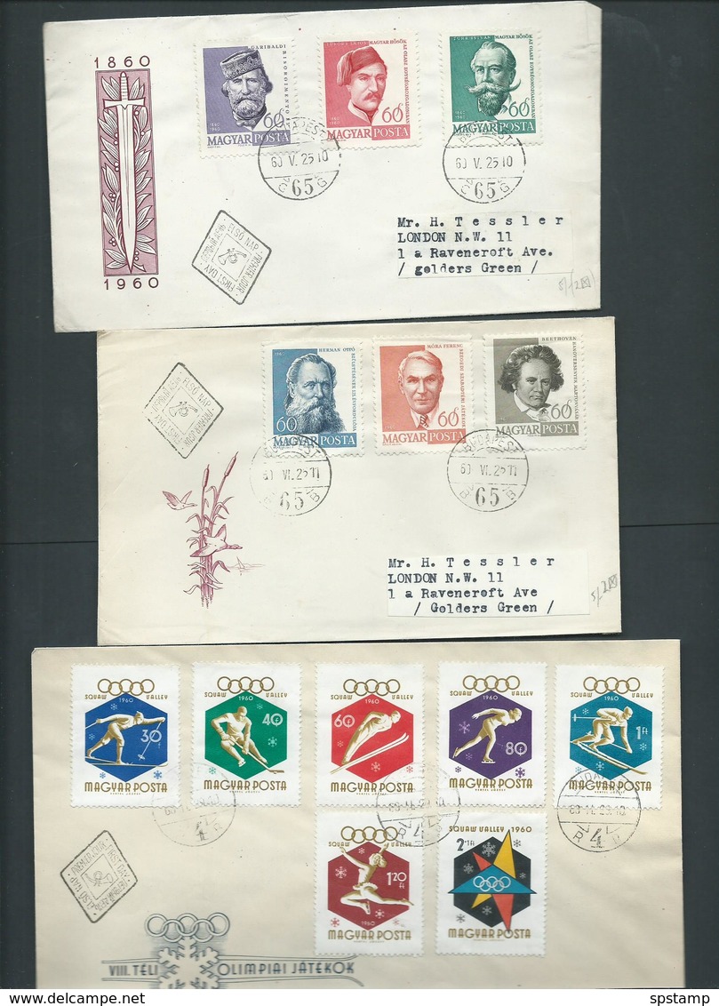 Hungary 1960 - 1961 FDC Collection Of 11 , Most Clean Unaddressed - Covers & Documents