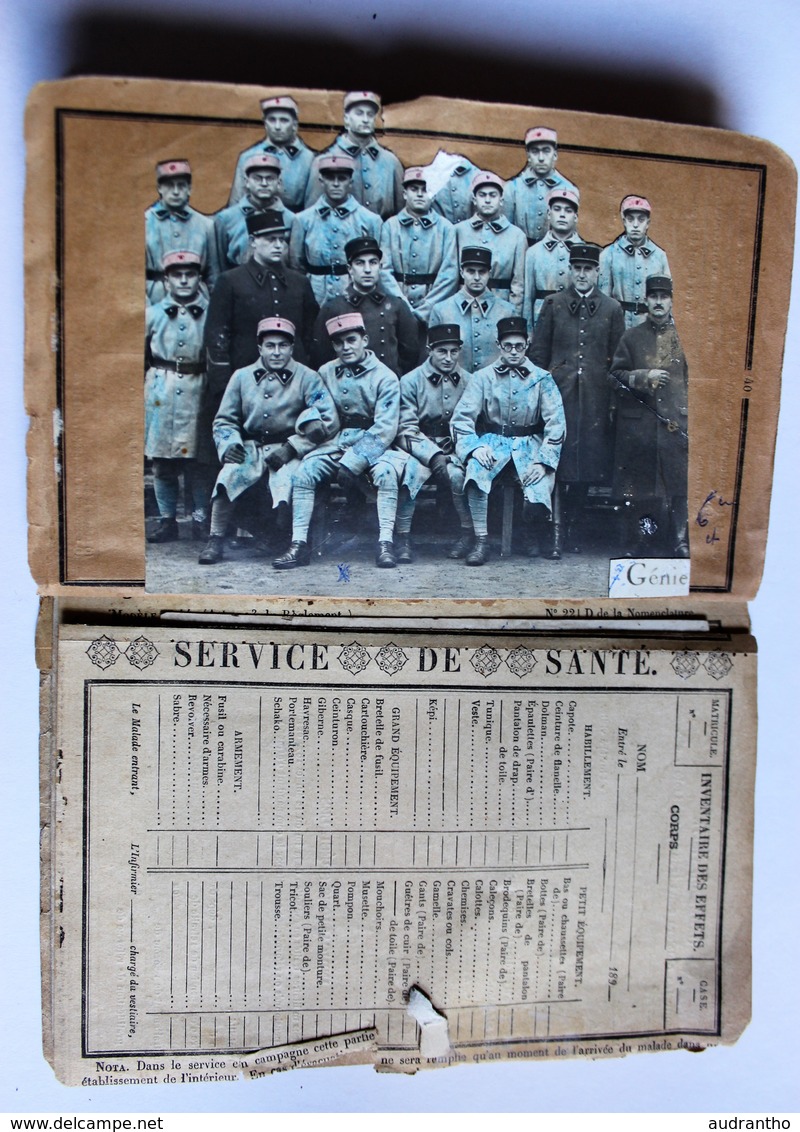 Livret militaire classe 1897 soldat 6 et 7 Régiment du Génie Angers Avignon Nice sapeur télégraphiste Blanc Raoul