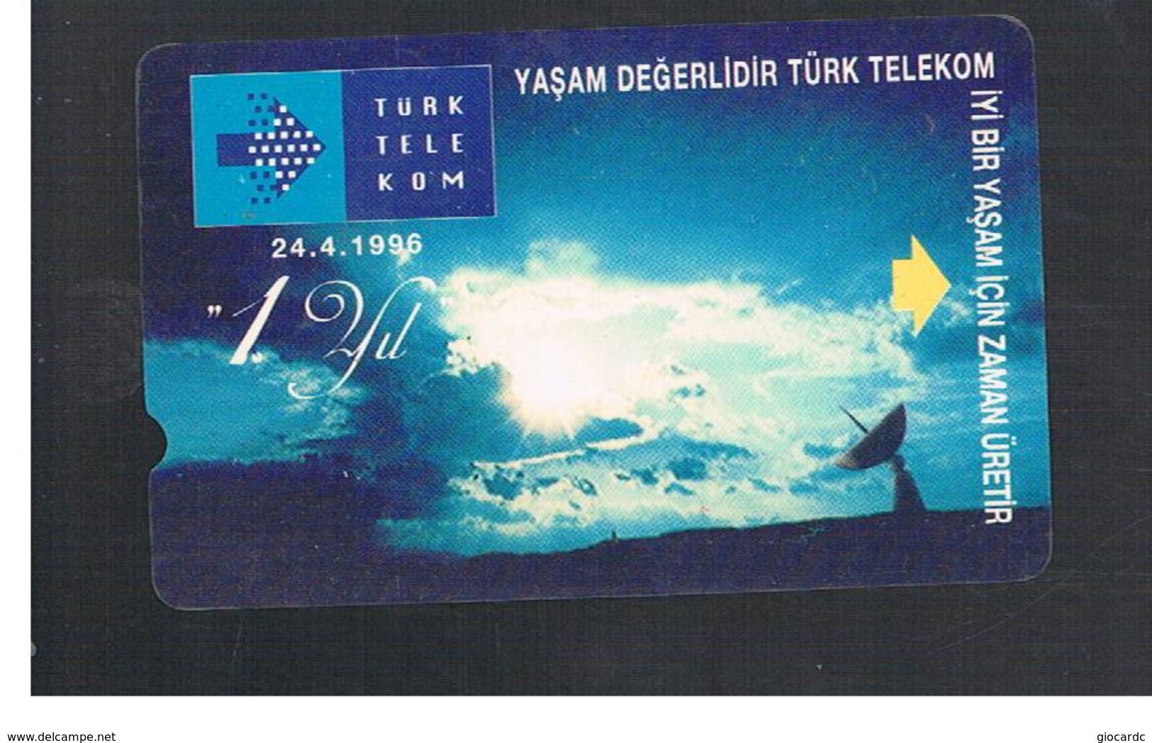 TURCHIA  (TURKEY)  - 1996 1ST ANNIV. TURK TELEKOM  - USED - RIF. 10762 - Opérateurs Télécom