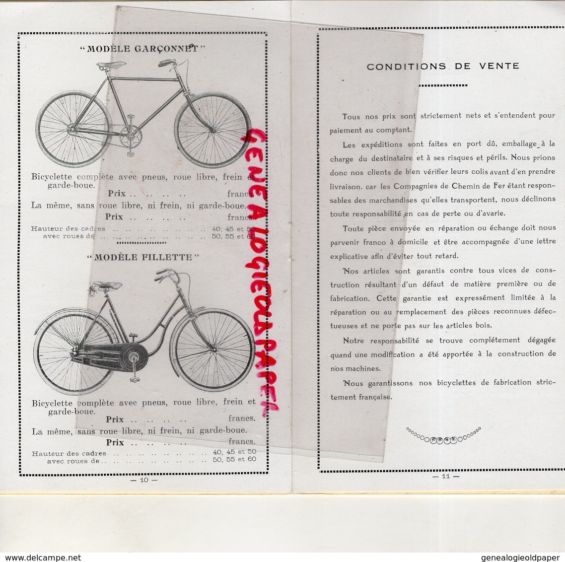 37- TOURS- CATALOGUE CYCLES BETTINA- VELO- CYCLISME- 105 RUE DES HALLES-26 RUE CHATEAUNEUF-