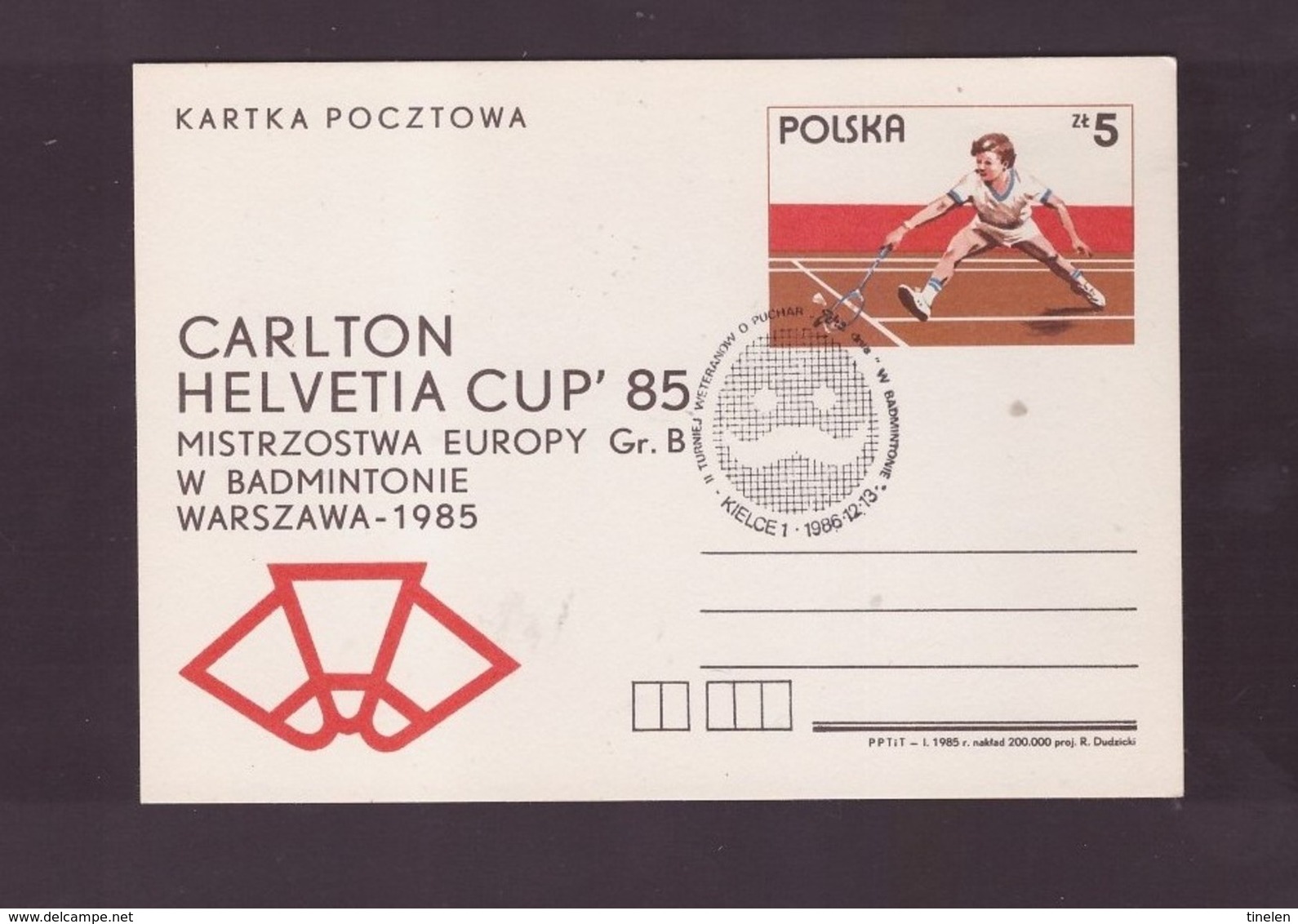 POLONIA  - 26 1 1985 CARLTON ELVETIA CUP'85 - Badminton