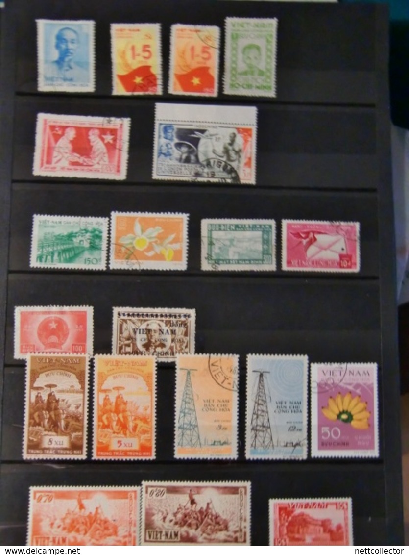 COLONIES FRANCAISES COLLECTION MAJORITE INDOCHINE ET ASIE TIMBRES NEUFS ET OBLITERES