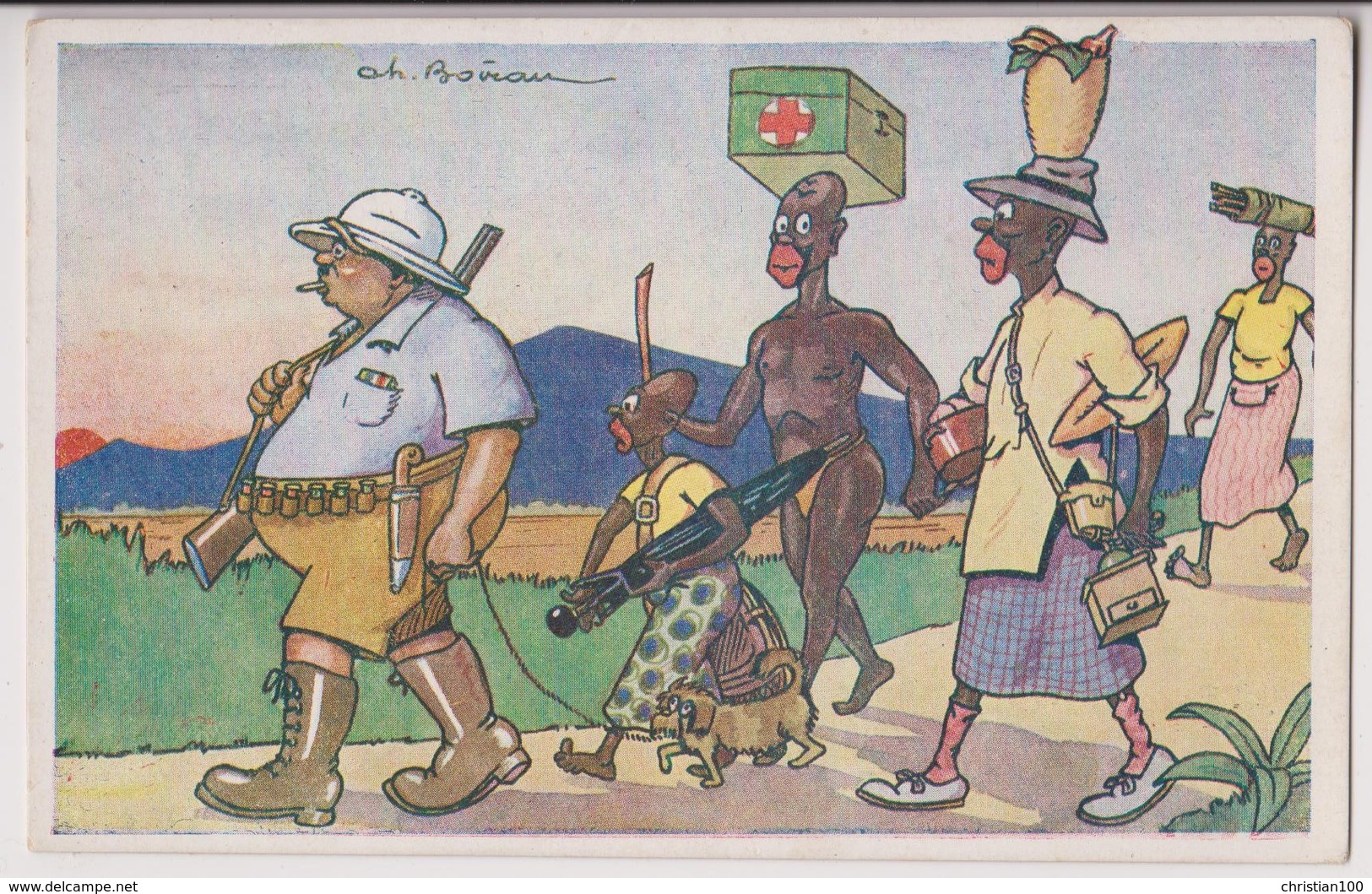 LOT DE 8 CPA " ILLUSTRATEURS " DESSINS DE CH. BOIRAU - CARICATURE AFRIQUE - EDITION PRUDENT PARIS - 10 SCANS - - 5 - 99 Cartes