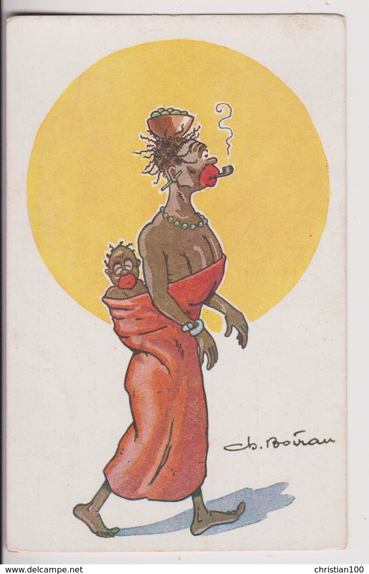 LOT DE 8 CPA " ILLUSTRATEURS " DESSINS DE CH. BOIRAU - CARICATURE AFRIQUE - EDITION PRUDENT PARIS - 10 SCANS -