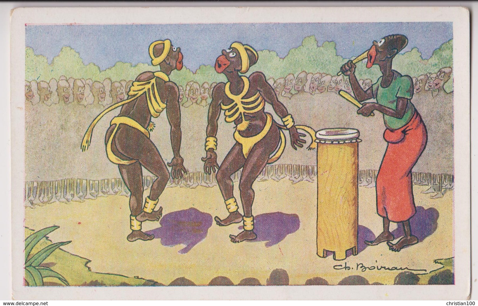 LOT DE 8 CPA " ILLUSTRATEURS " DESSINS DE CH. BOIRAU - CARICATURE AFRIQUE - EDITION PRUDENT PARIS - 10 SCANS -