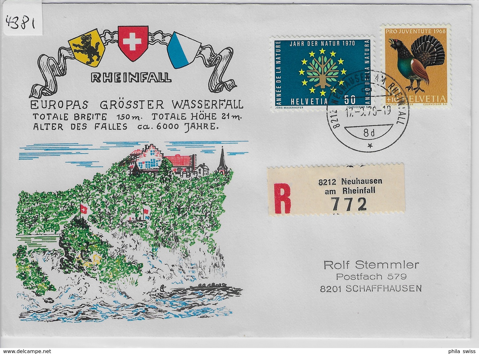 1970 Recommande Neuhausen Am Rheinfall 17.9.70 - Lettres & Documents