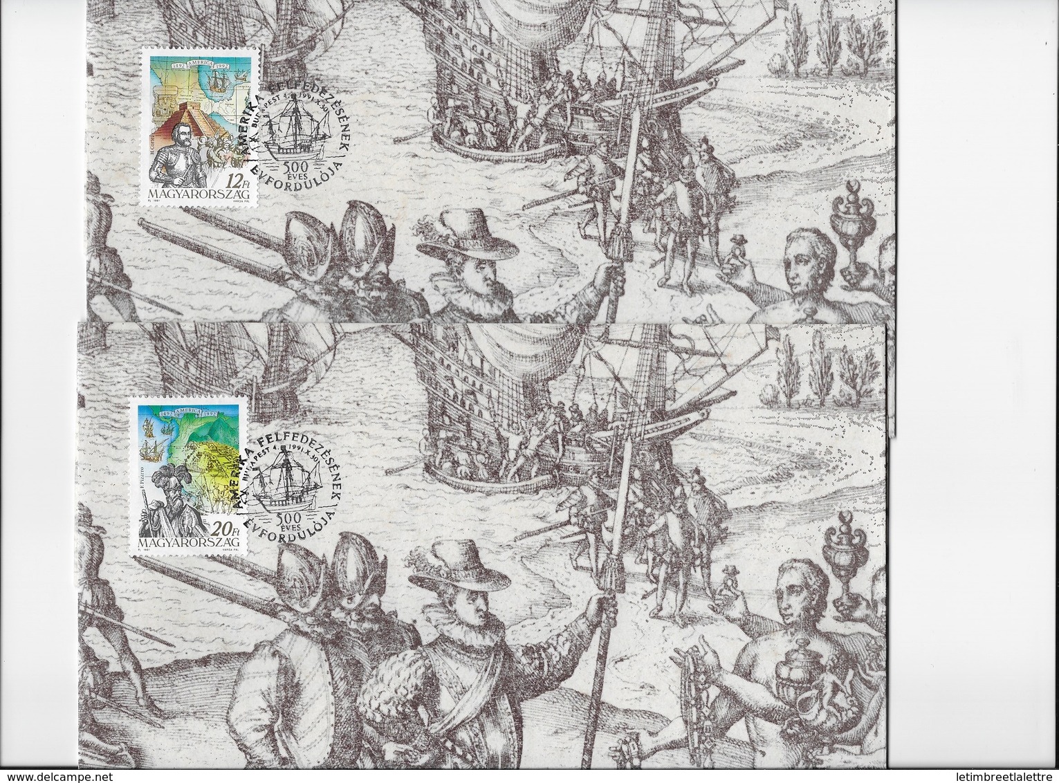 Hongrie 500° Anniversaire De La Découverte De L'Amérique Par Christophe Colomb - Cristóbal Colón