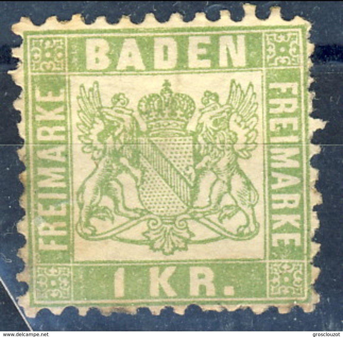 Germania Baden 1868 UN N. 23 K1 Verde Giallo MH Cat. € 5 - Altri & Non Classificati