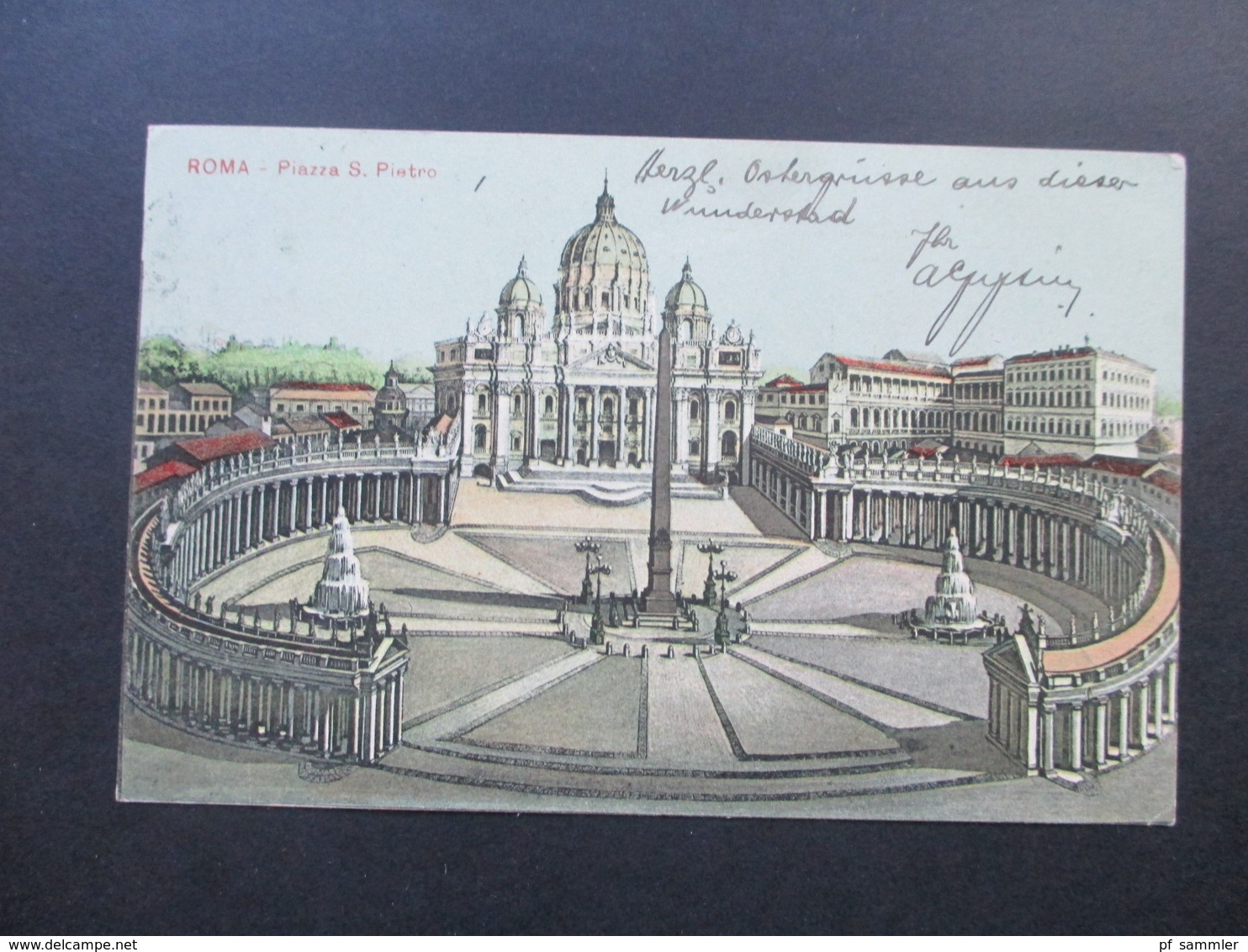 AK Italien 1907 Roma Piazza S. Pietro. Nach Dresden Laubegast Gesendet! - Lugares Y Plazas