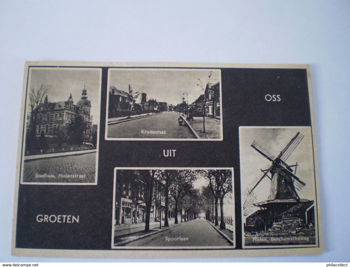 Oss (N-Br.) Meerluik Oa Molen Berchemscheweg - Kruisstraat - Spoorlaan // Gelopen 1948 - Oss