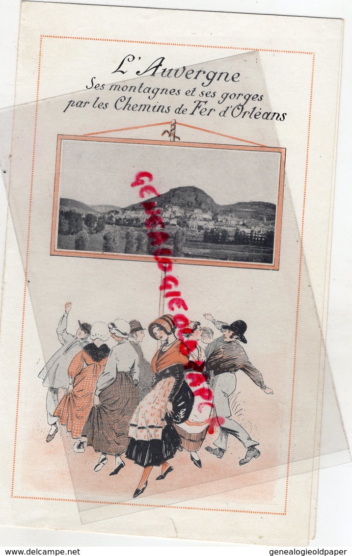 63- 87- 46-12--81-48- DEPLIANT SNCF- L' AUVERGNE CHEMINS FER PARIS ORLEANS-1913- LIMOGES-ISSOIRE-MENDE-FIGEAC-AURILLAC - Dépliants Touristiques