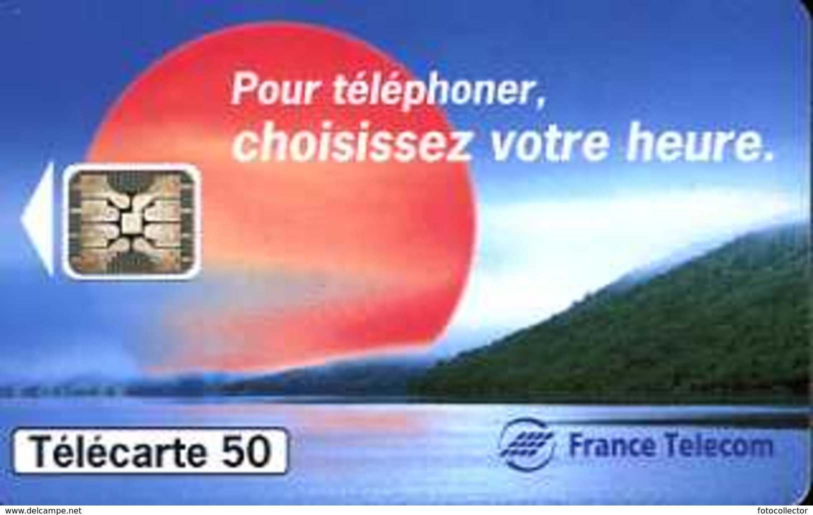 Télécarte 50 : France Telecom Pour Téléphoner Choisissez Votre Heure (1994 Puce Sur Fond Noir) - Opérateurs Télécom