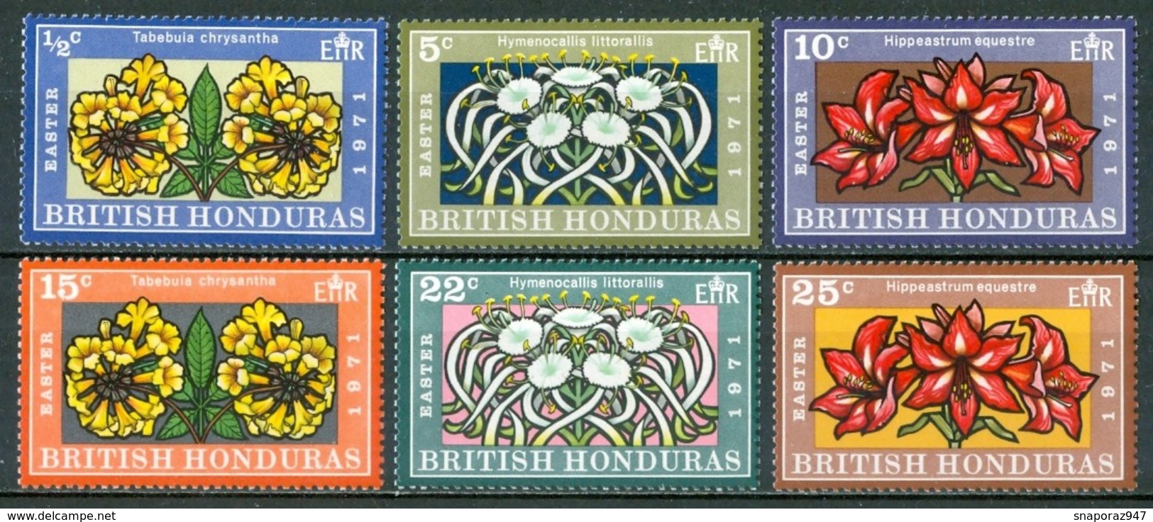 1971 British Honduras Fiori Flowers Blumen Fleurs Set MNH** Ye22 - Altri & Non Classificati