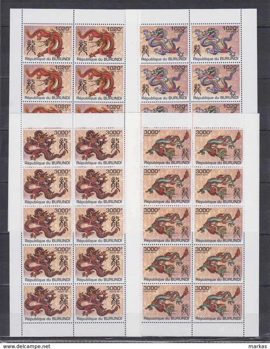 W68. MNH Burundi 2011 Art  Painting Lunar New Year Dragon - Otros & Sin Clasificación