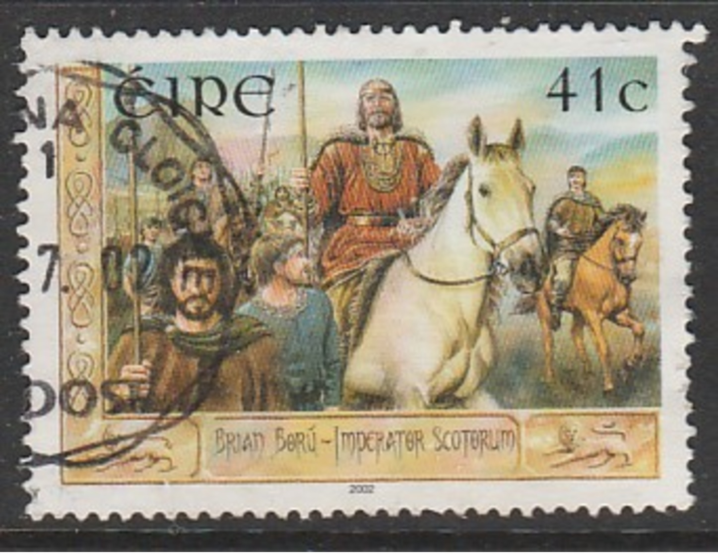 Ireland 2002 1000th Anniversary F The Crowning Of Brian Boru As First King Of Ireland 41 C  Multicolored SW 1449 O Used - Usati