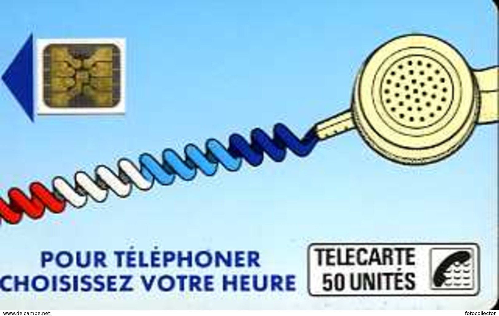 Télécarte 50 : France Telecom Pour Téléphoner Choisissez Votre Heure (1988 Puce Sur Fond Noir) - Opérateurs Télécom