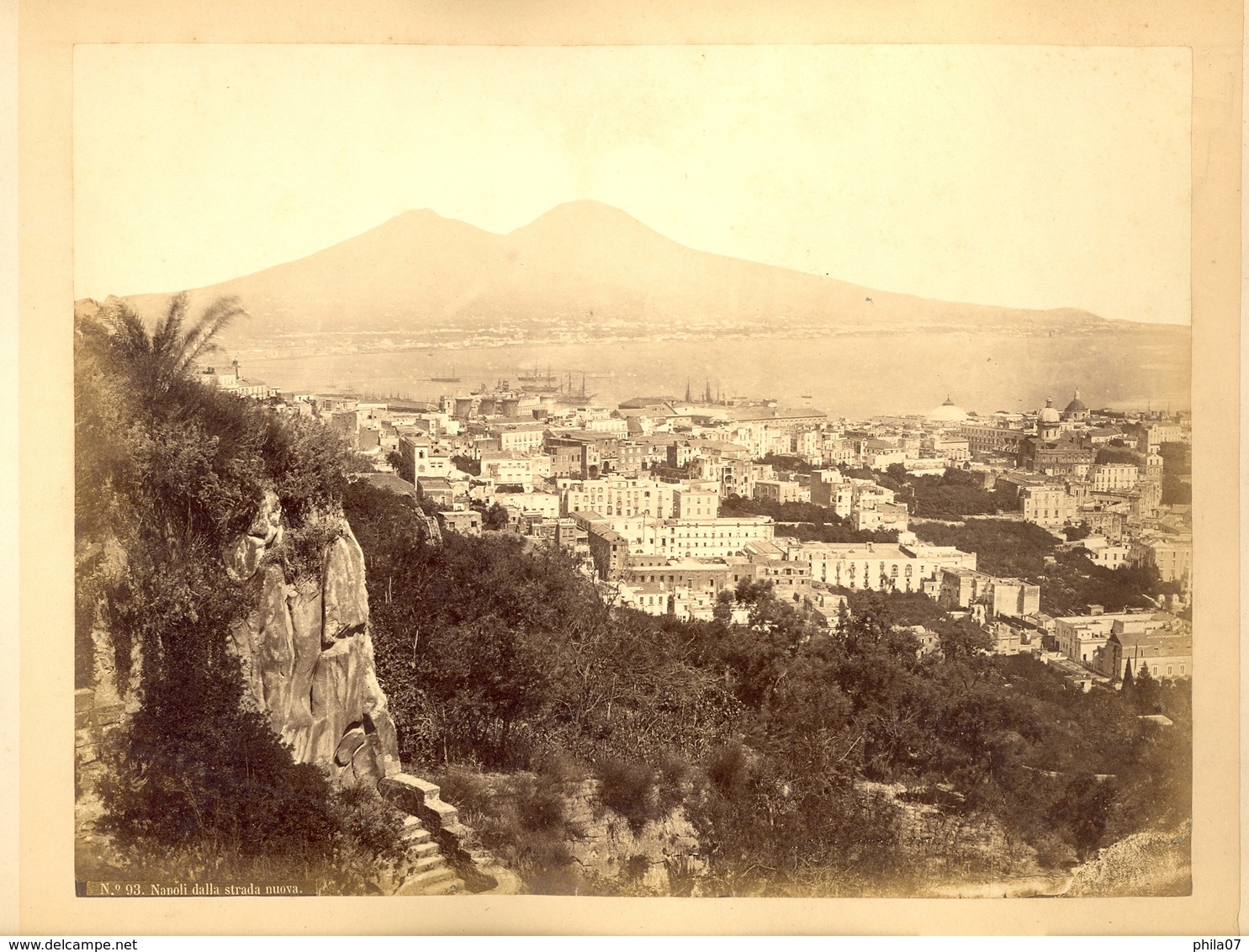 Italy - N. 93, Napoli Dalla Strada Nuova, Photo Dimension Cca 25,7x19,7cm / 3 Scans - Anciennes (Av. 1900)