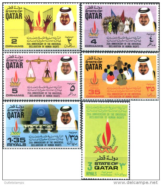 Ref. 318186 * NEW *  - QATAR . 1973. 25th ANNIVERSARY OF THE DECLARATION OF THE HUMAN RIGHTS. 25 ANIVERSARIO DE LA DECLA - Qatar