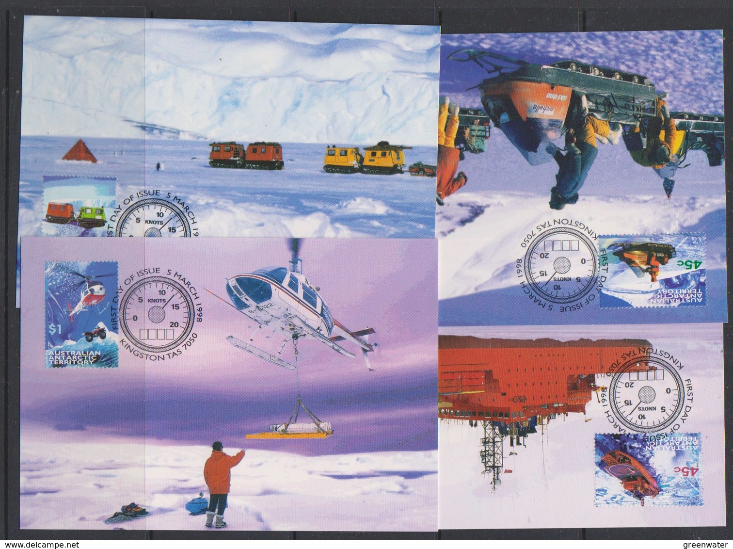 AAT 1998 Transport 4v 4 Maxicards ** Mnh (38298) - Cartes-maximum