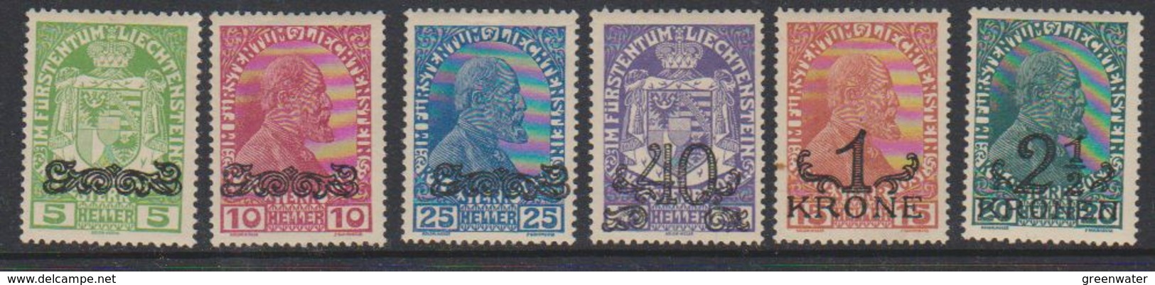 Liechtenstein 1920 Freimarken 6v  Mh (= Mint, Hinged) (38299D) - Ongebruikt