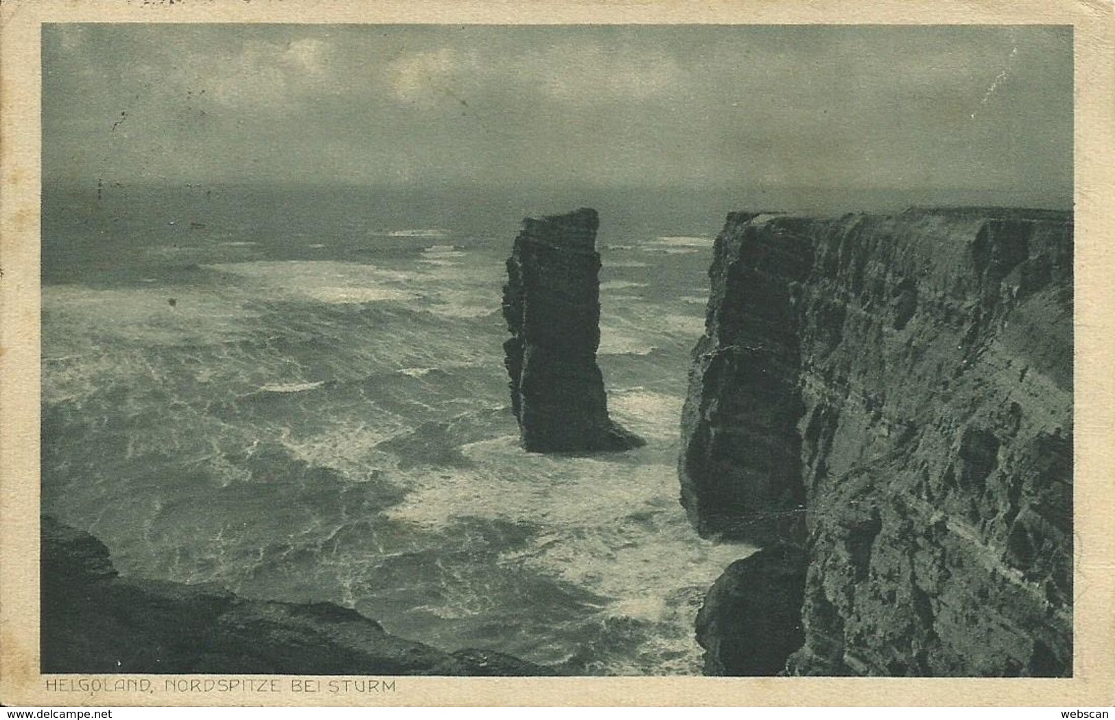 AK Helgoland Nordspitze Schiffspost Turb.Dampfer Kaiser 1927 #32 - Helgoland