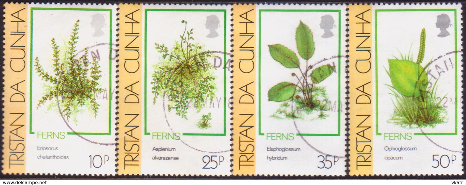 TRISTAN DA CUNHA 1989 SG #478-81 Compl.set Used Ferns - Tristan Da Cunha