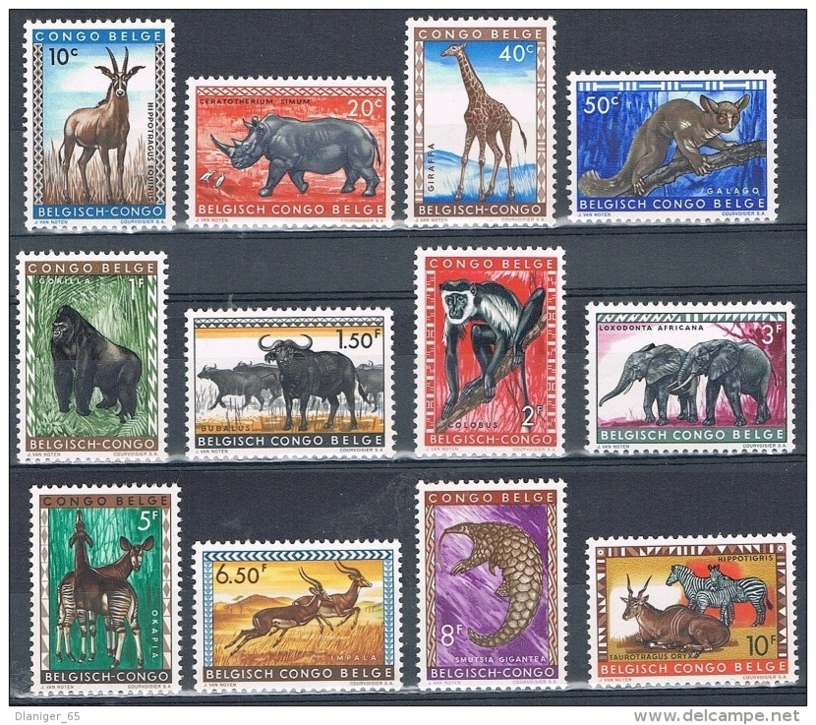 Congo Belge - Année 1959 - COB 350 à 361** - Faune Du Congo - Animaux Protégés - Nuevos