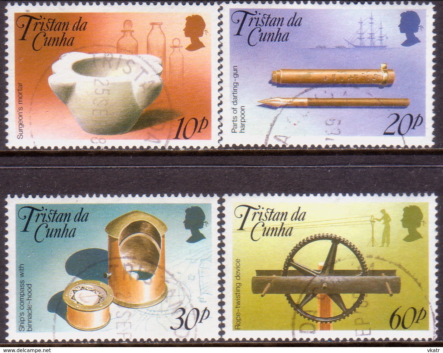 TRISTAN DA CUNHA 1989 SG #482-85 Compl.set Used Nautical Museum - Tristan Da Cunha