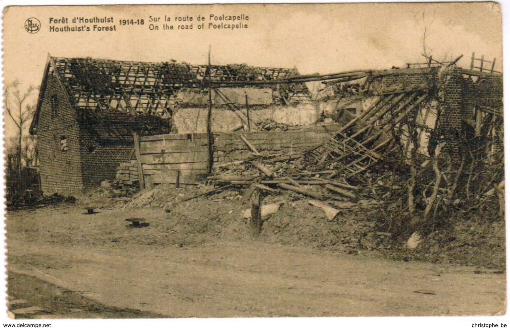 Houthulst, Fôter D'Houthulst 1914-18, Sur La Route De Poelcapelle  (pk44250) - Houthulst