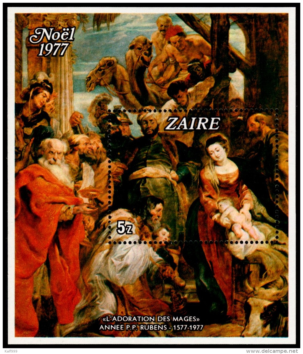 Zaïre 1977 -  Rubens Adoration Des Mages - Mi. Block 16 ** MNH - CV 140.00 Euro ~~~ - Ongebruikt