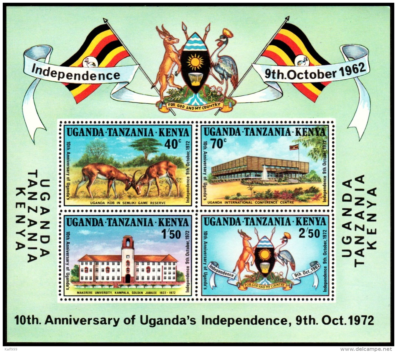 Kenya-Uganda-Tanzania 1972 - Fauna Independence - Mi. Block 3 ** MNH ~~~ - Africa (Varia)