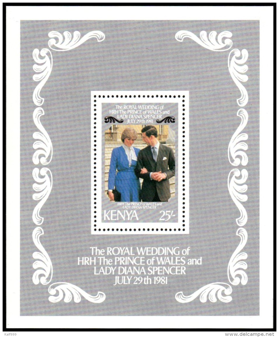 Kenya 1981 - Royal Wedding Charles Diana - Mi. Block 16  ** MNH ~~~ - Kenia (1963-...)