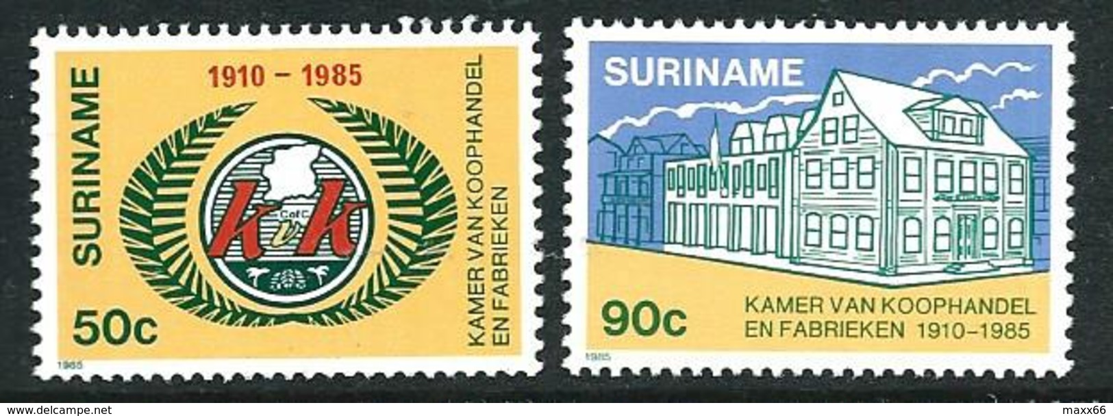 SURINAME MNH - 1985 The 75th Anniversary Of Chamber Of Commerce And Industry - Vari Cent - Michel SR 1130 1131 - Suriname