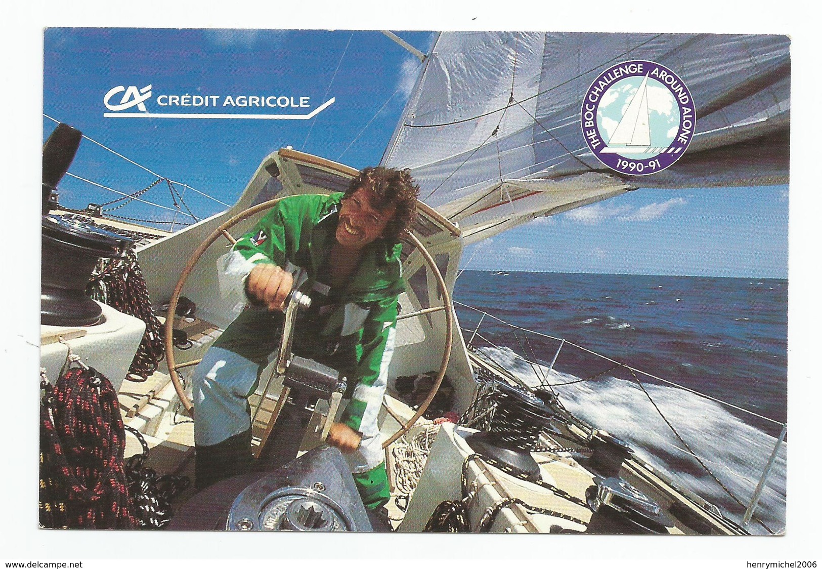 Voilier Boc Challenge 1990 Philippe Jeantot Autographe Signature , Course Autour Du Monde - Sailing Vessels