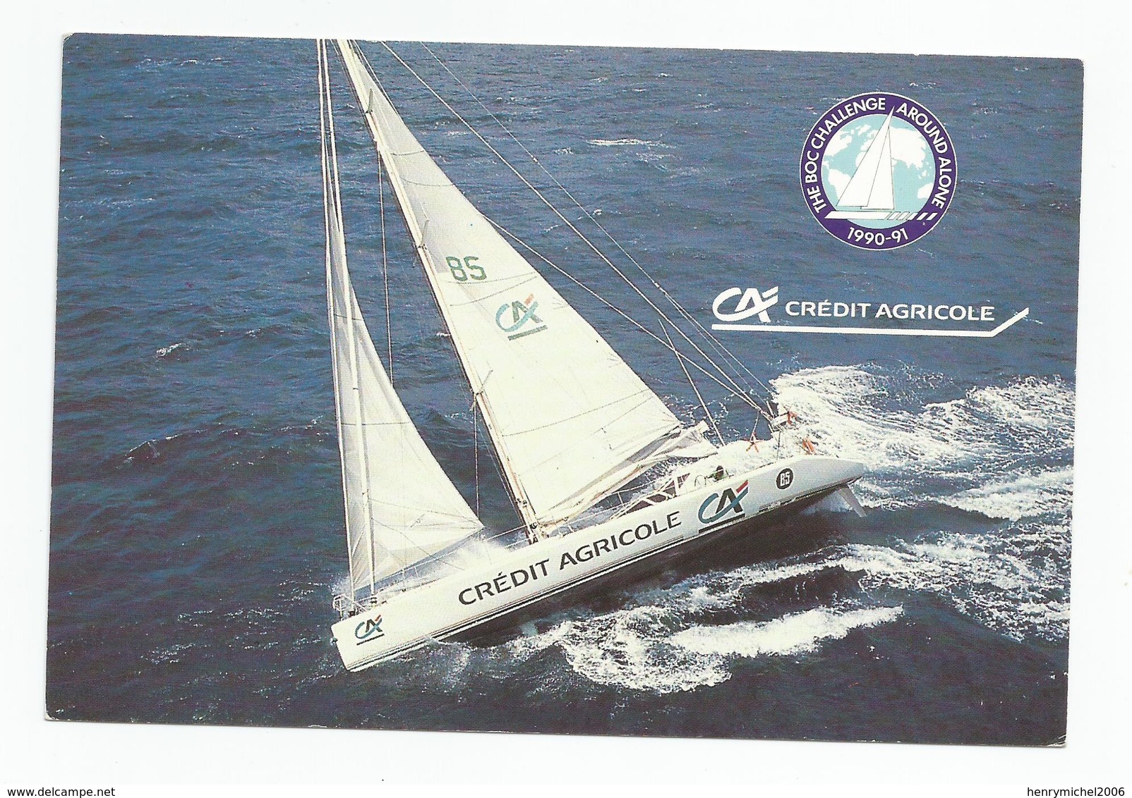 Voilier Boc Challenge 1990 Philippe Jeantot Autographe Signature , Course Autour Du Monde - Sailing Vessels