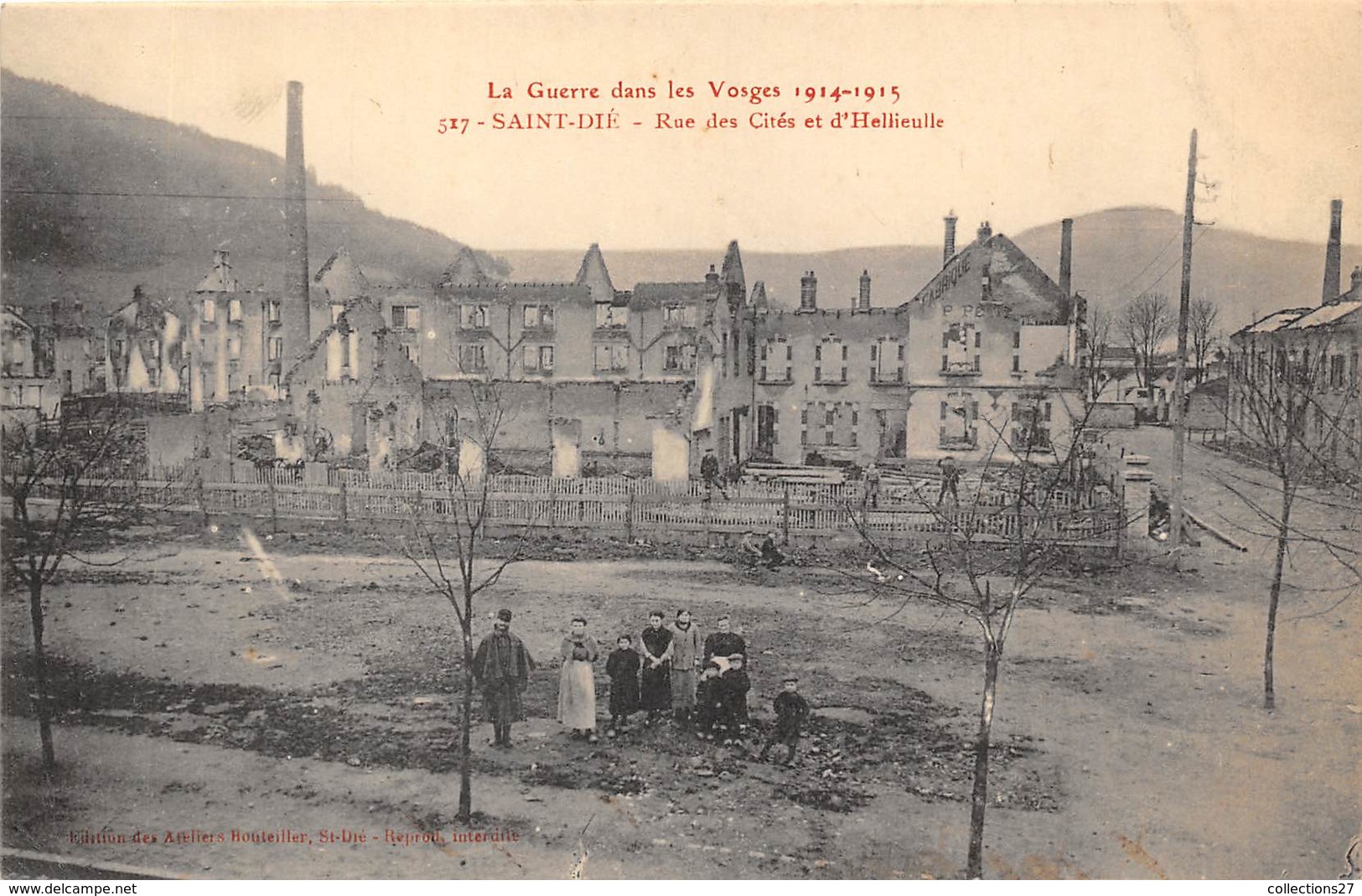 88-SAINT-DIE- RUE DES CITES ET D'HELLIEULLE LA GEURRE DANS LES VOSGES 14/15 - Saint Die