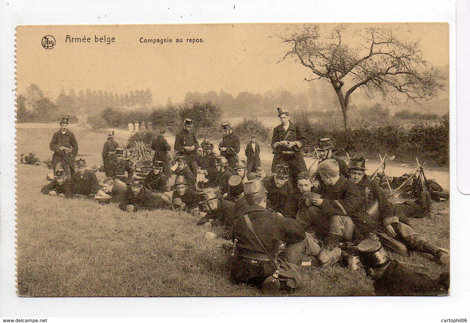 - CPA MILITAIRES - Armée Belge - Compagnie Au Repos (belle Animation) - Edition Nels - - Personnages