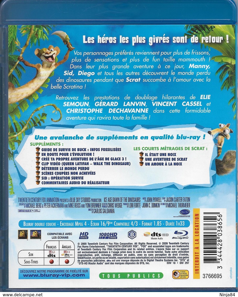 BLU-RAY  L'age De Glace 3   "  Le Temps Des Dinosaures  " - Fantascienza E Fanstasy