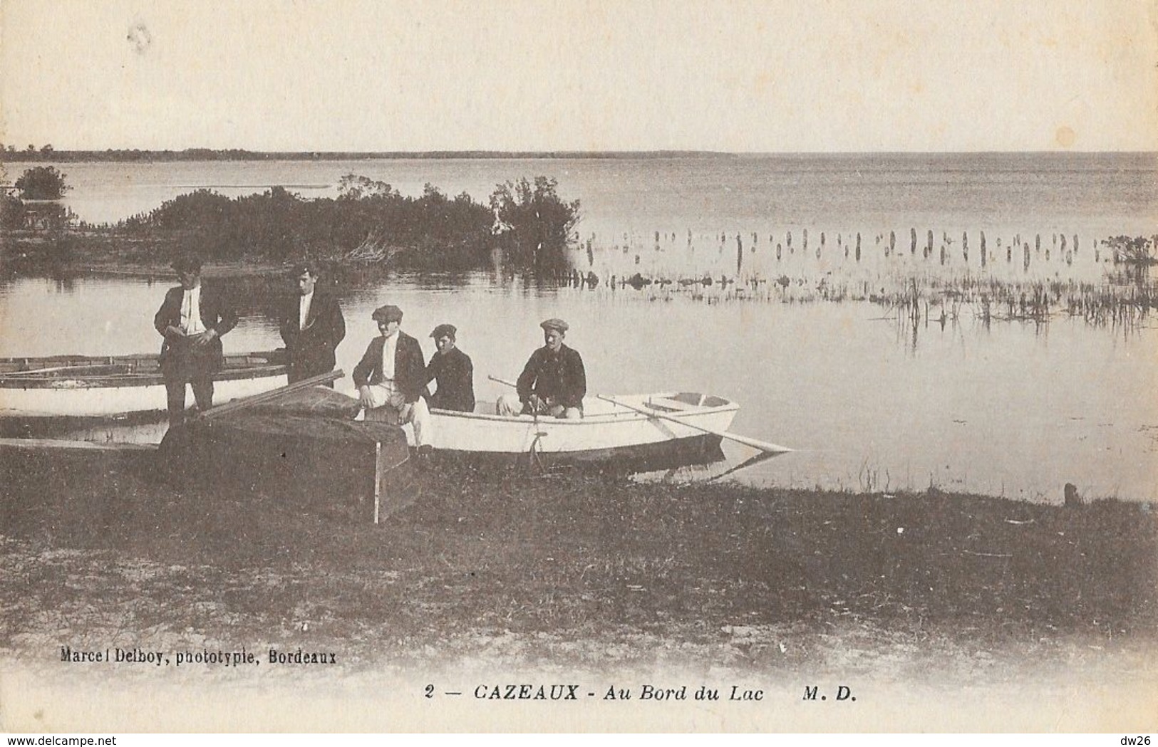 Cazeaux (Cazaux, Gironde) - Au Bord Du Lac, Canot - Edition Marcel Delboy - Carte M.D. Non Circulée - Autres & Non Classés