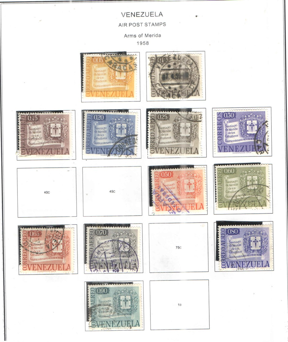 Venezuela PA 1958 Arms Merida   .Scott.C674/679+682/685+687/688 +See Scans On Scott.Page - Venezuela