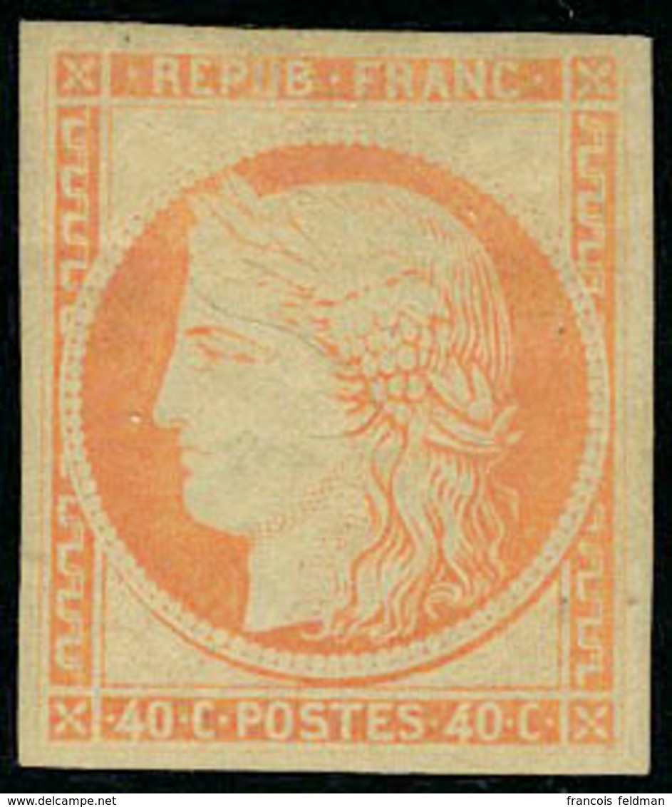 Neuf Avec Charnière N° 5g, 40c Orange Réimpression T.B. Signé A Brun - Andere & Zonder Classificatie